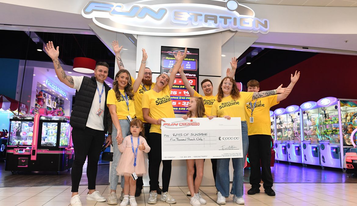 Funstation host  VIP ‘wish’ day and make £5,000 donation to Rays of Sunshine